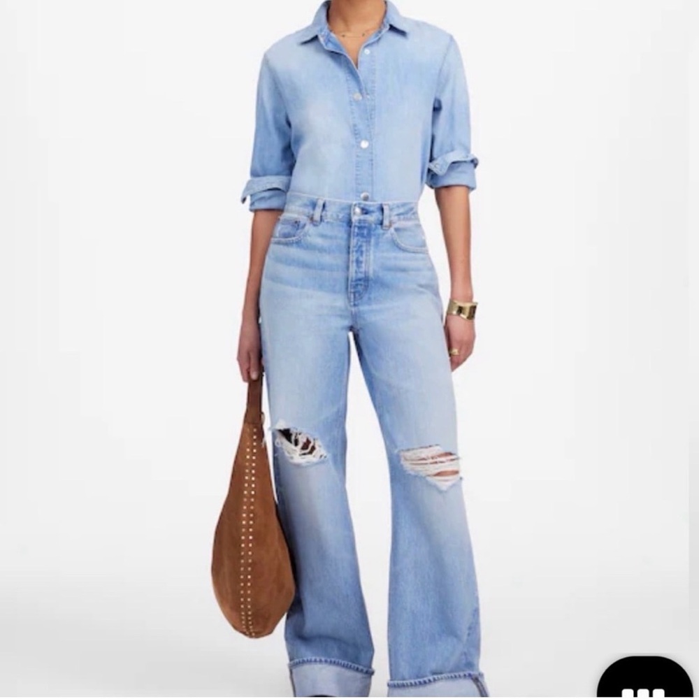 NEW Madewell Low Slung Baggy. Jeans Sz 29. Light Wash. NWT.